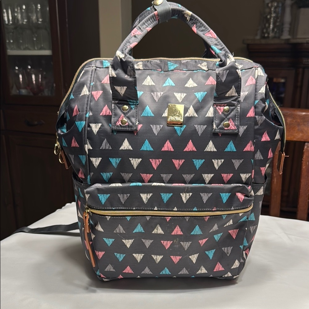 J World Stylish Geometric Patterned Backpack - image 1